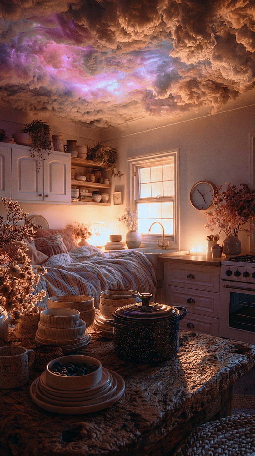Dream Room Ideas for Two Sisters | Cute Teen Bedrooms, Cloud Aesthetic Bedrooms, Room Decor with Clouds