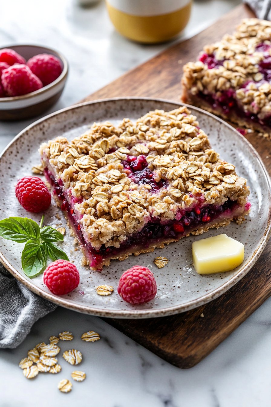 Raspberry Oatmeal Crumble Bars