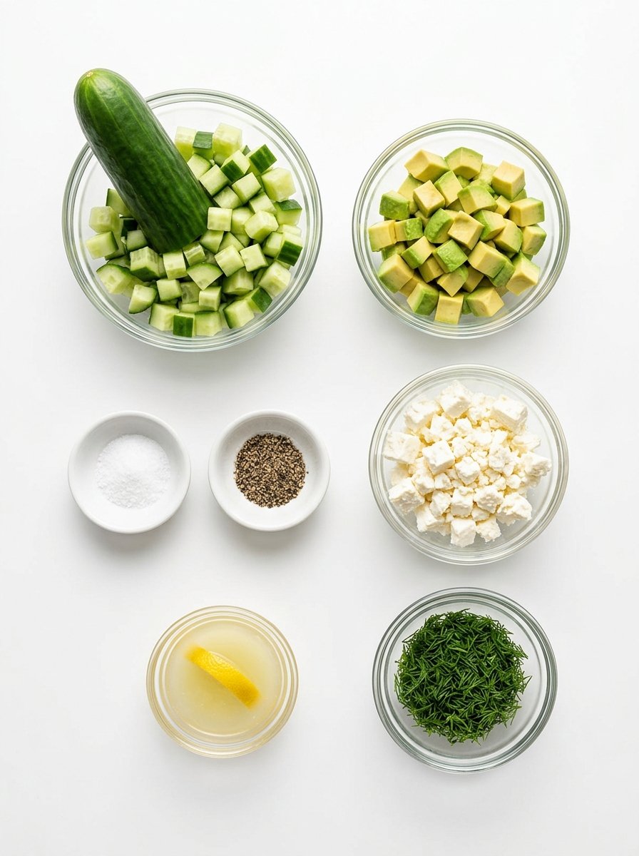 Cucumber Avocado Feta Salad