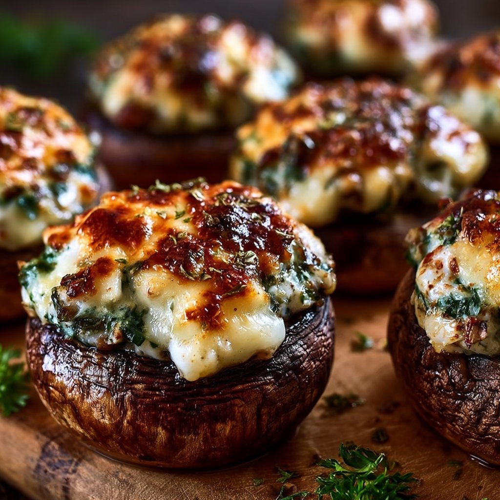 Gefüllte Champignons vom Grill