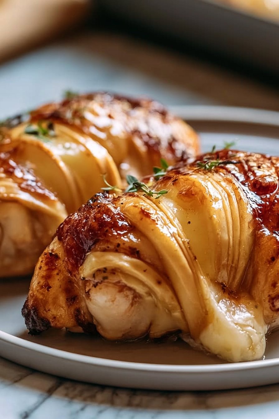 Maple Glazed Apple and Brie Stuffed Chicken 1 Maple Glazed Apple and Brie Stuffed Chicken
