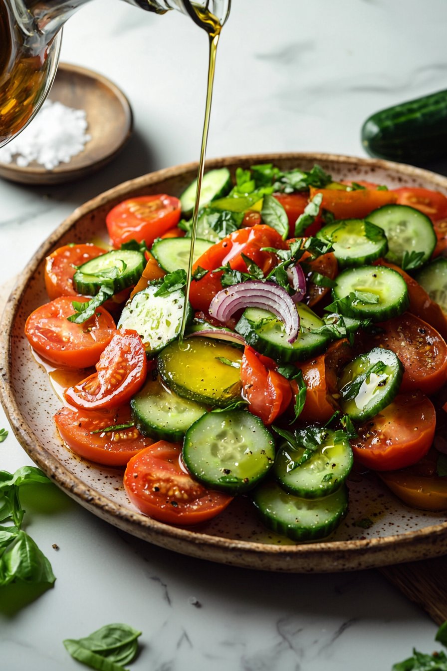 Homemade Cucumber Tomato Salad