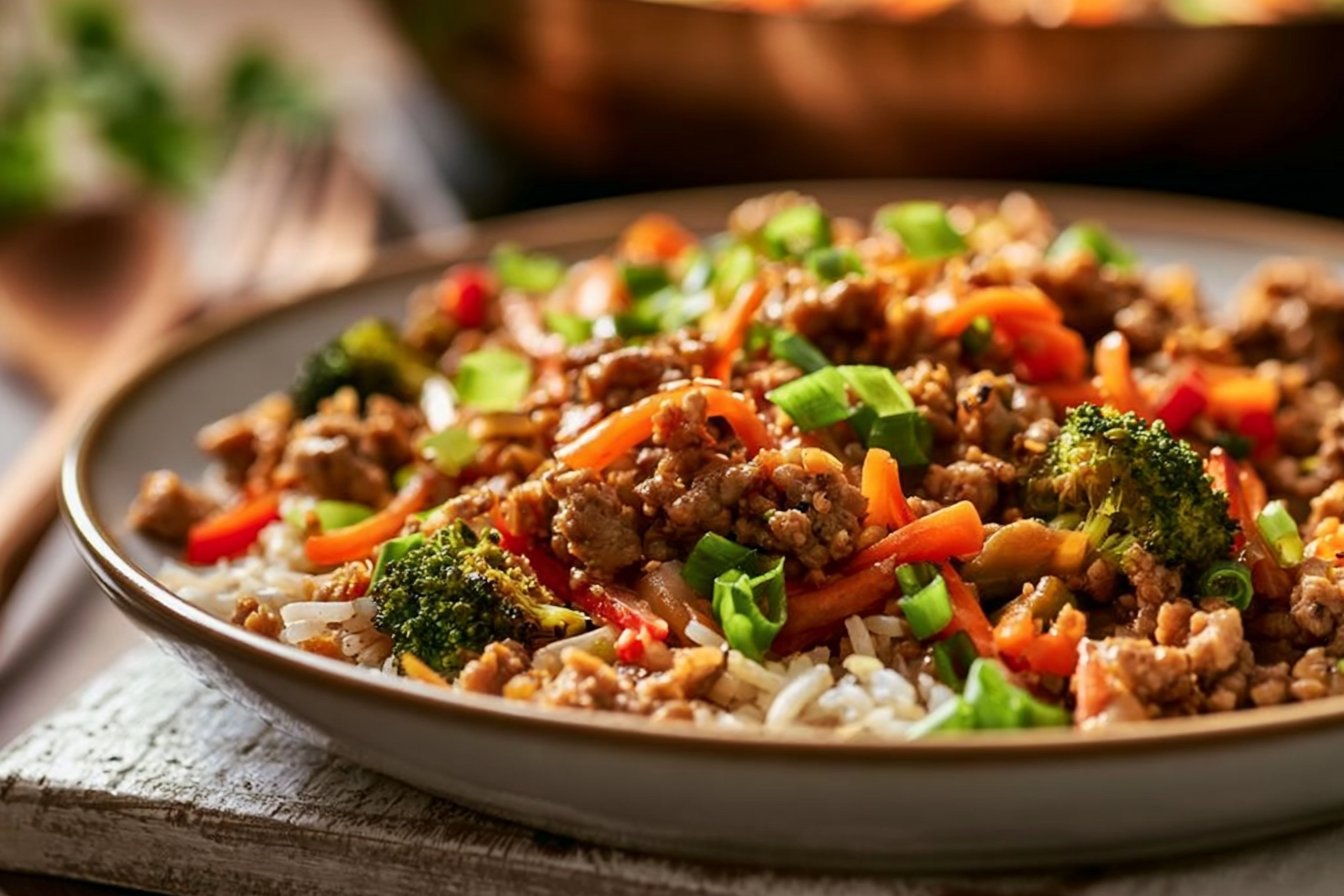 Ground Turkey Teriyaki Stir Fry