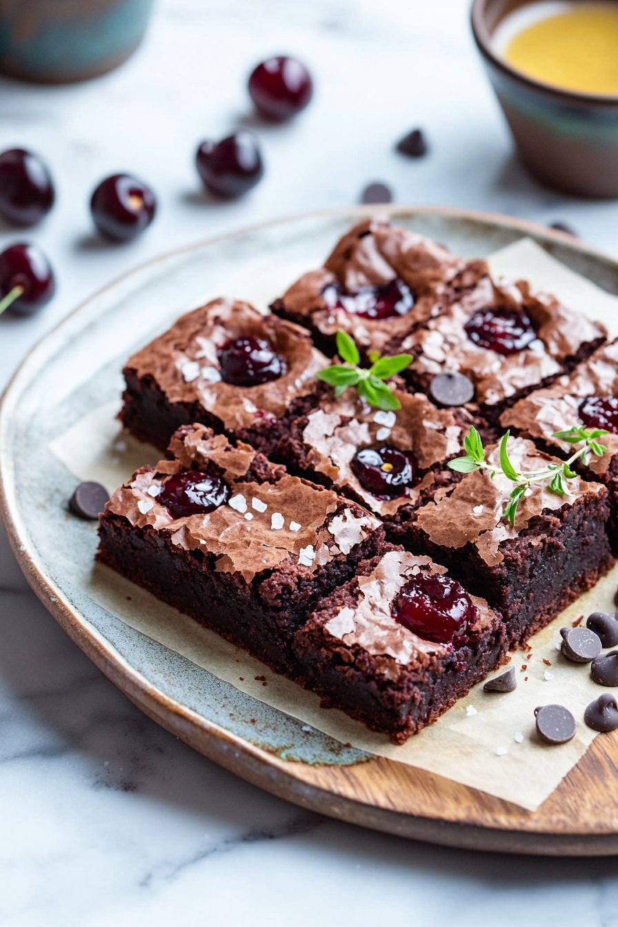 Geröstete Kirschen Brownies