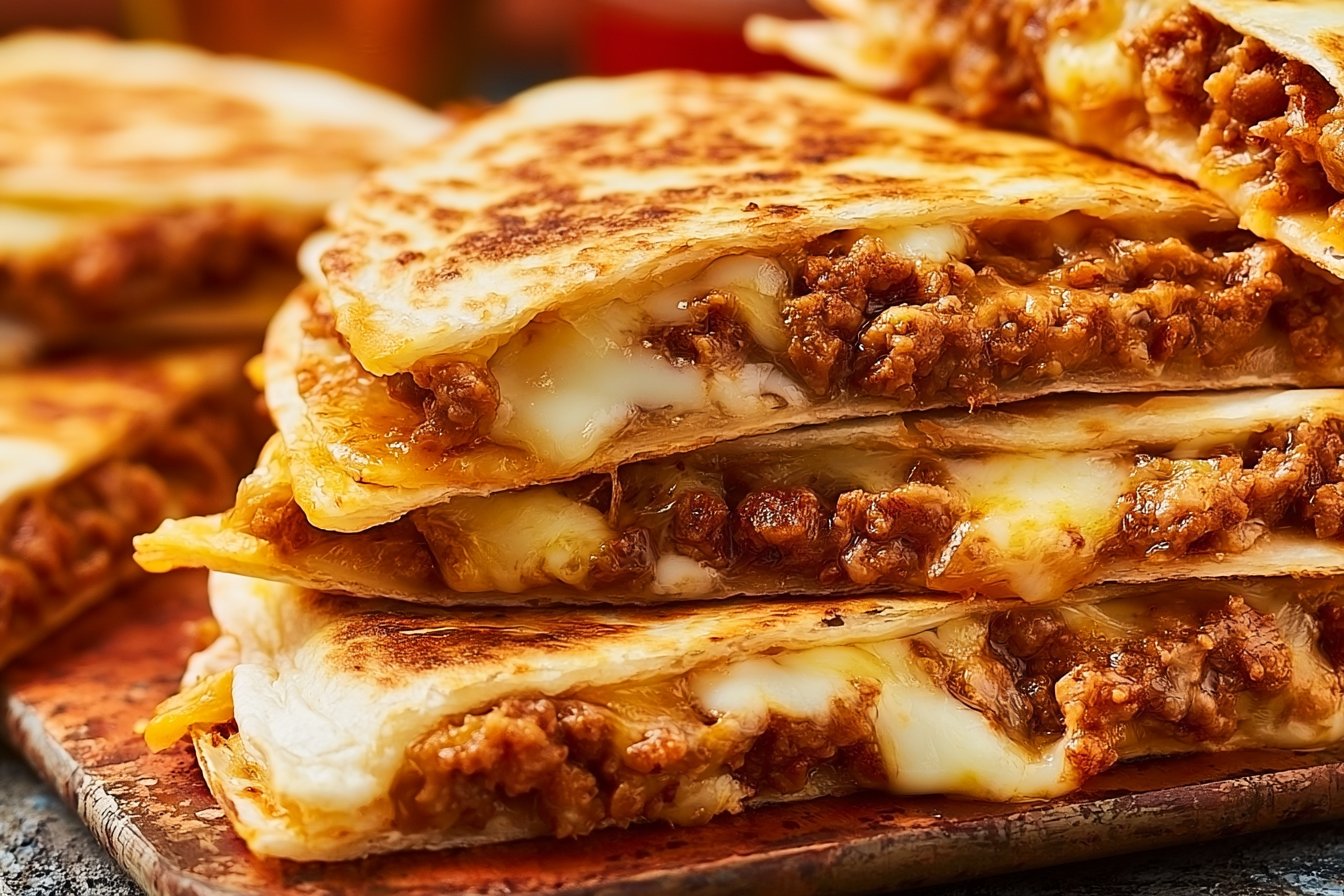 Cheesy Beef Quesadilla