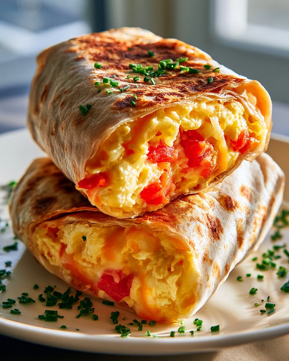 Frühstückswrap mit Ei, Käse & Tomaten – Lecker & Einfach!