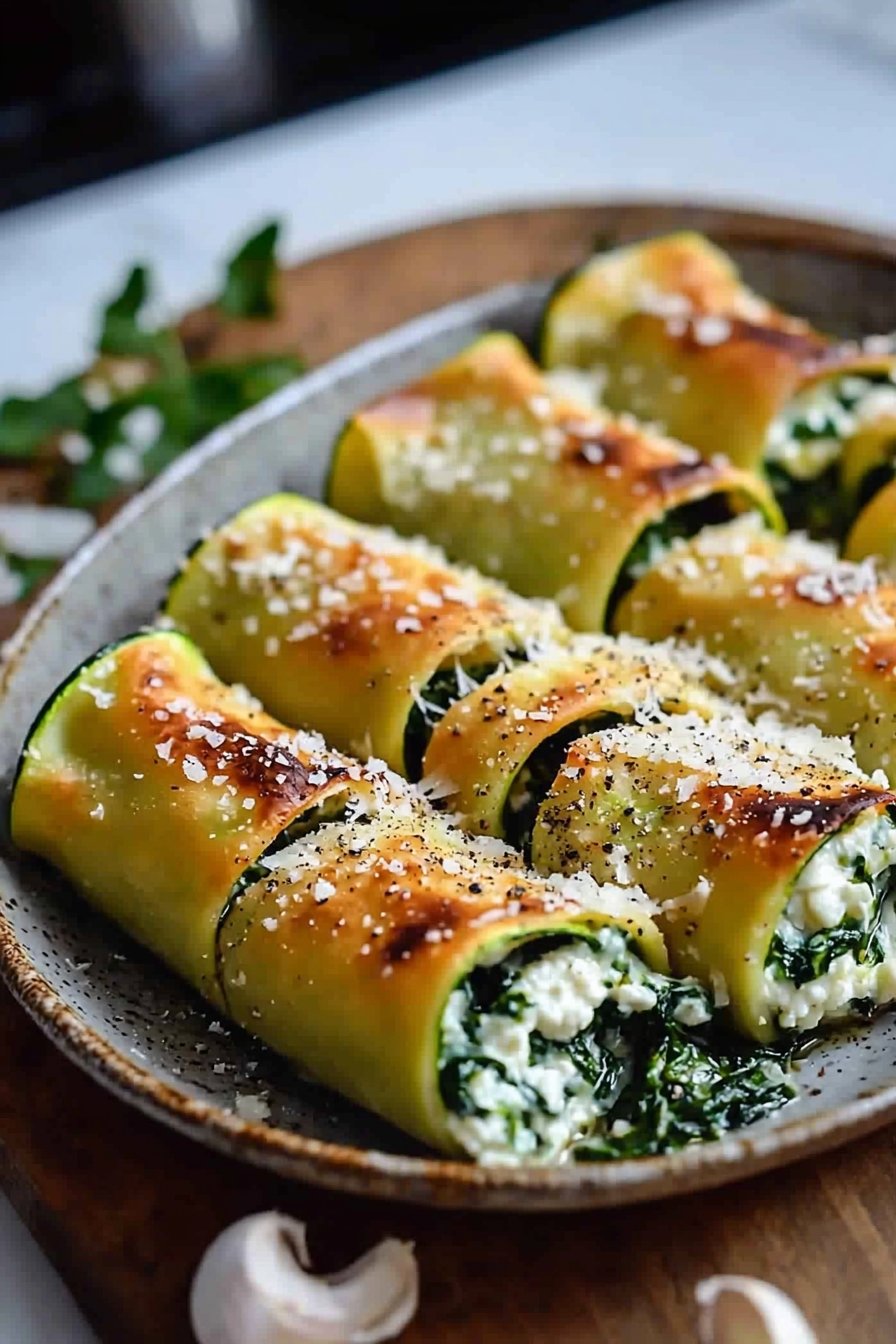 Zucchini-Cannelloni mit Ricotta-Spinat-F&uuml;llung