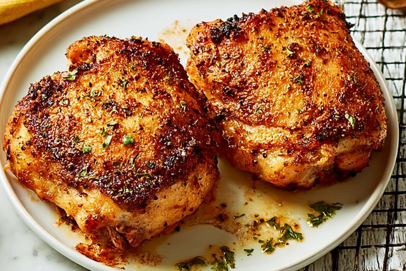Crispy Baked Chicken Thighs 2 Crispy Baked Chicken Thighs