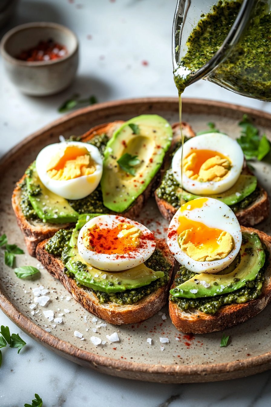 Jammy Egg Avocado & Pesto Toast