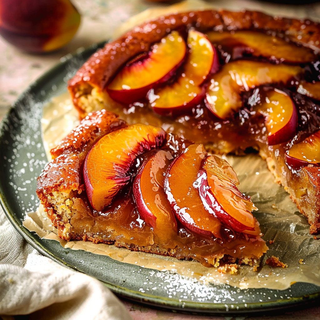 Bourbon Peach Upside Down Cake