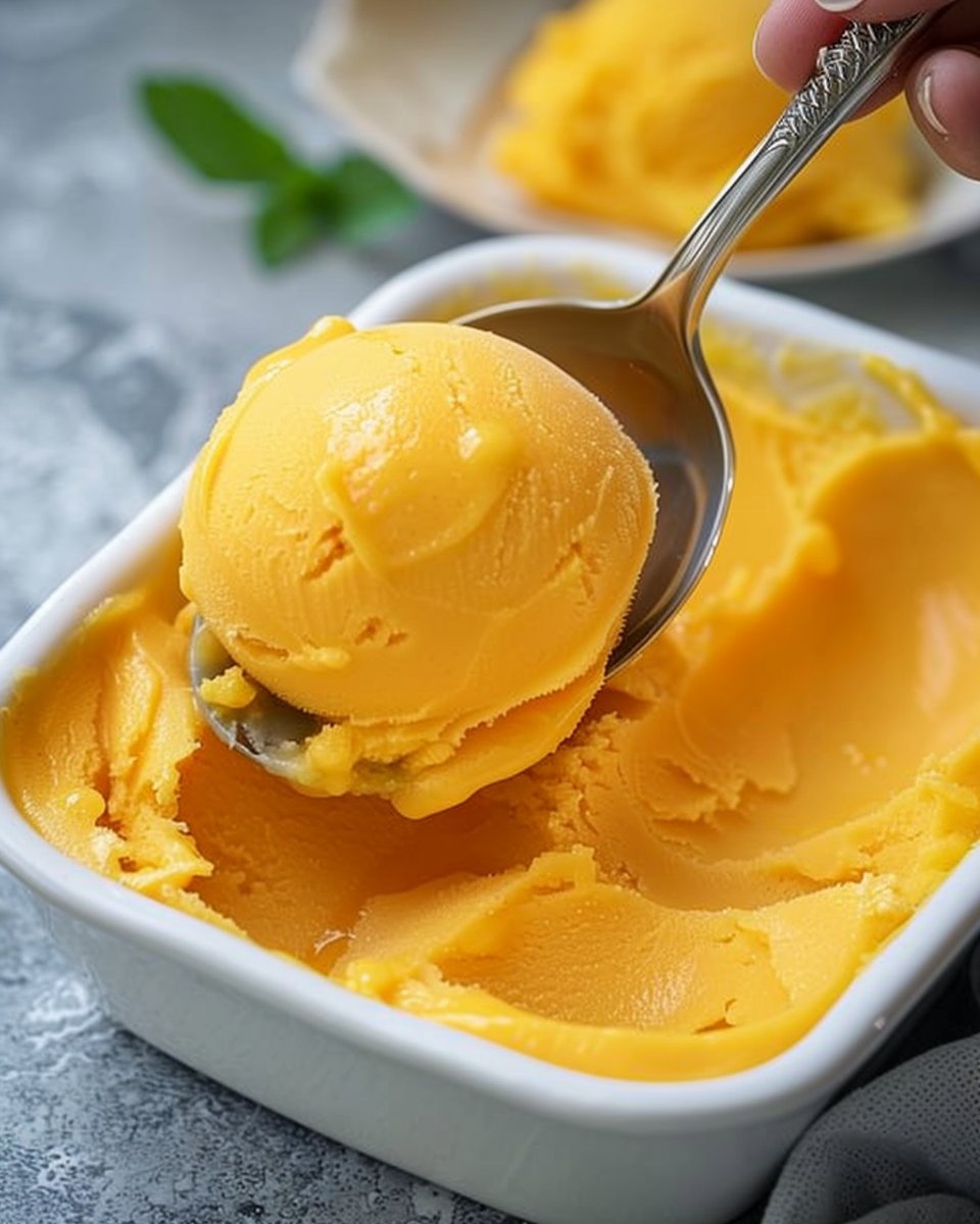 Homemade No-Churn Mango Sorbet