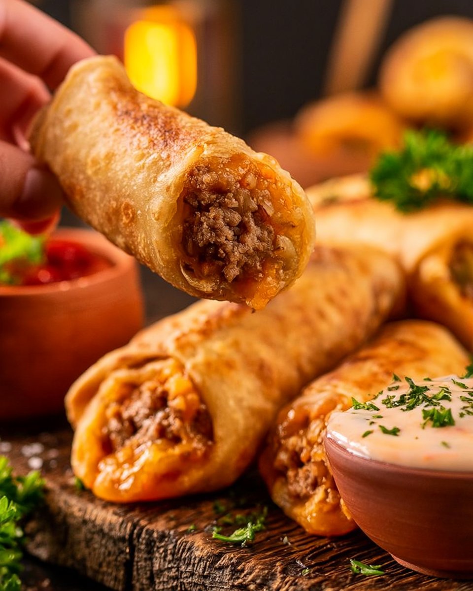Cheeseburger Spring Rolls