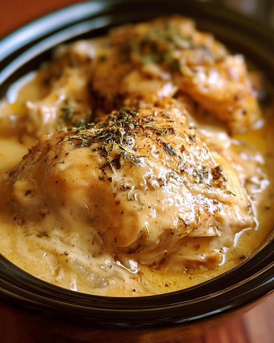 Crockpot Chicken in Creamy Gravy
