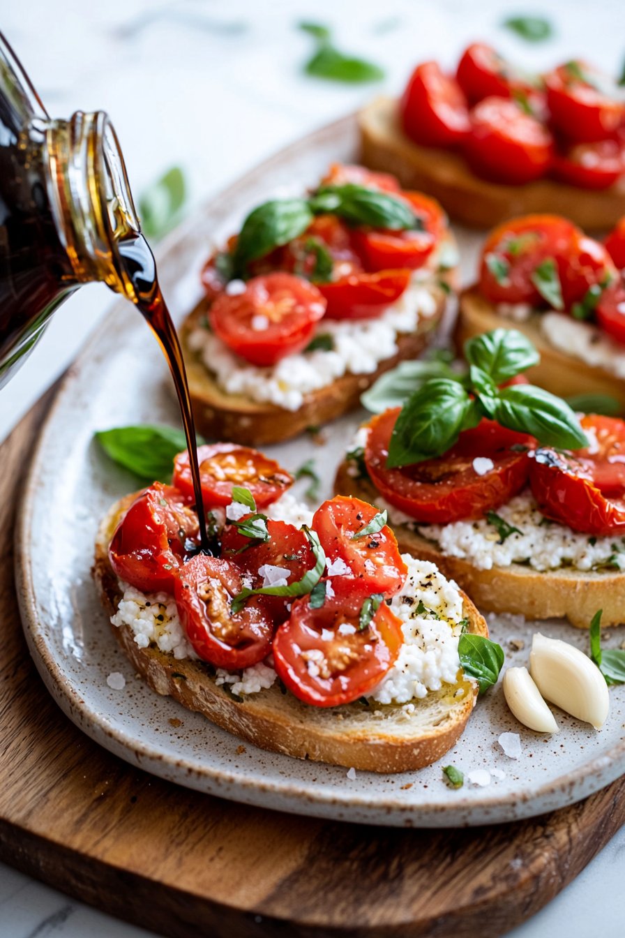 Delicious Tomato and Cottage Cheese Bruschetta