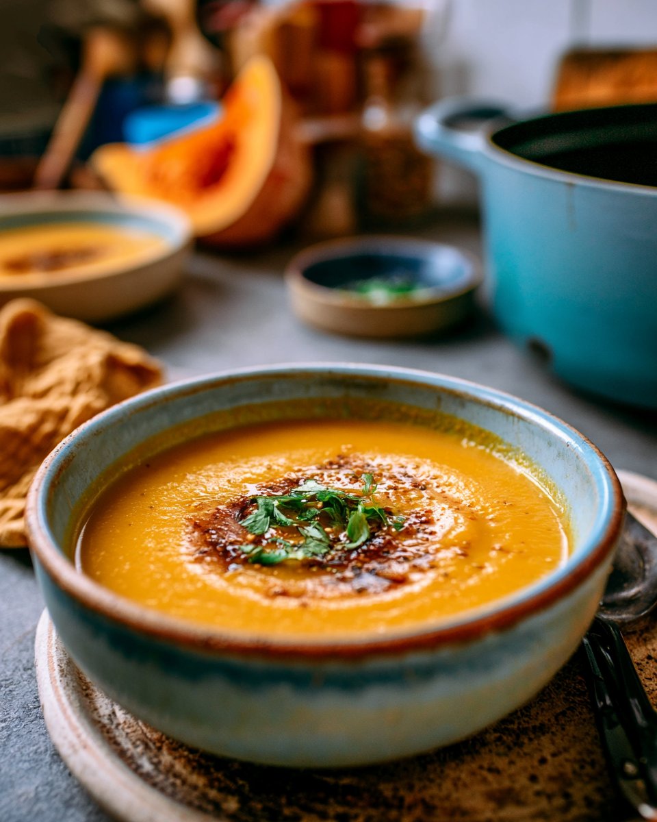 Butternut Squash and Sweet Potato Soup with Miso