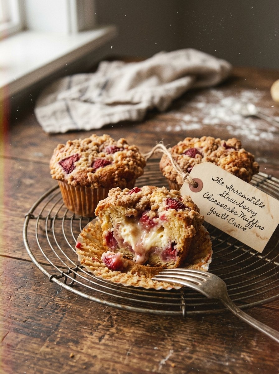 The Irresistible Strawberry Cheesecake Muffins You'll Crave