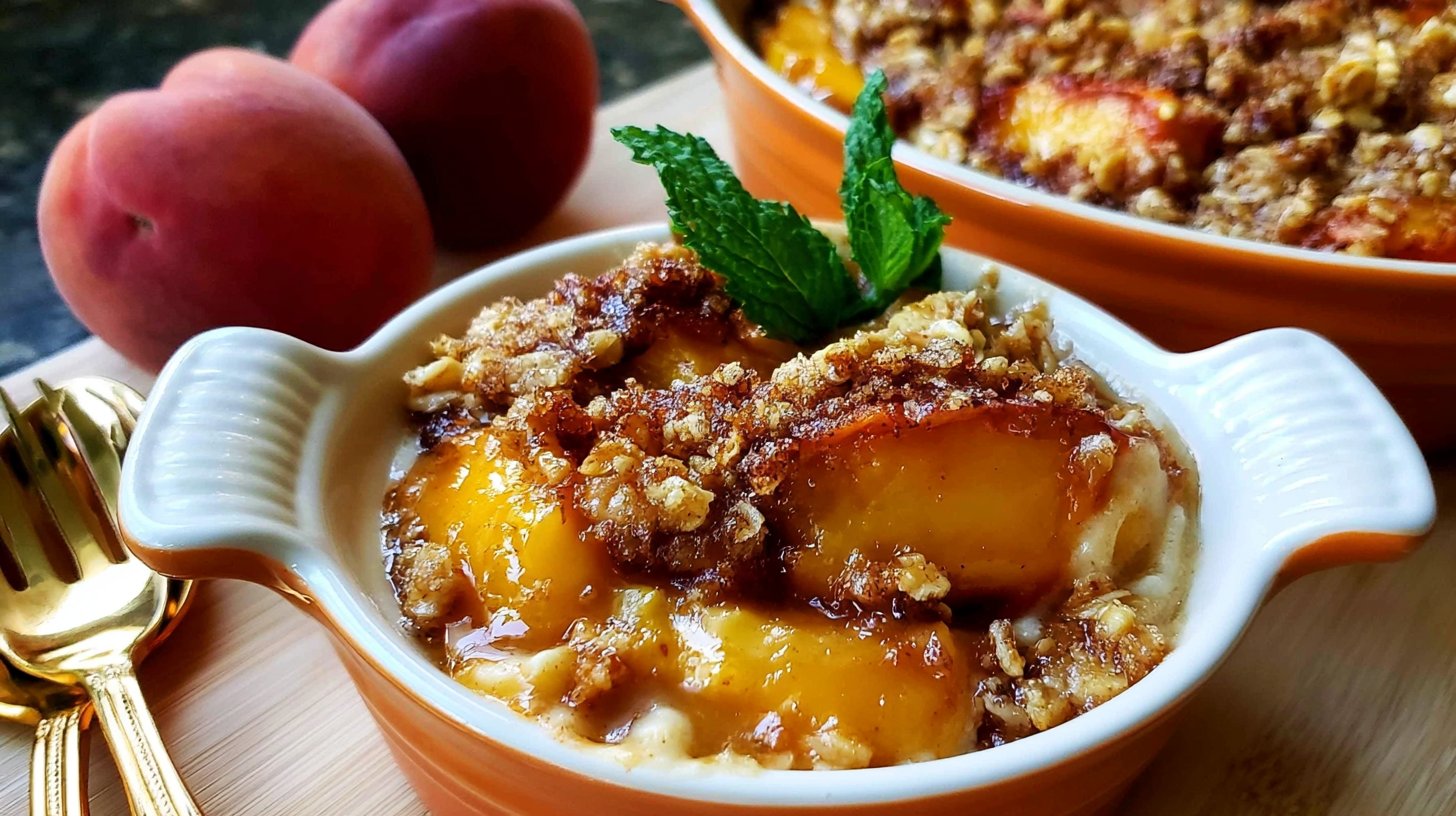 Southern Peach Crisp with Brown Sugar Oat Topping