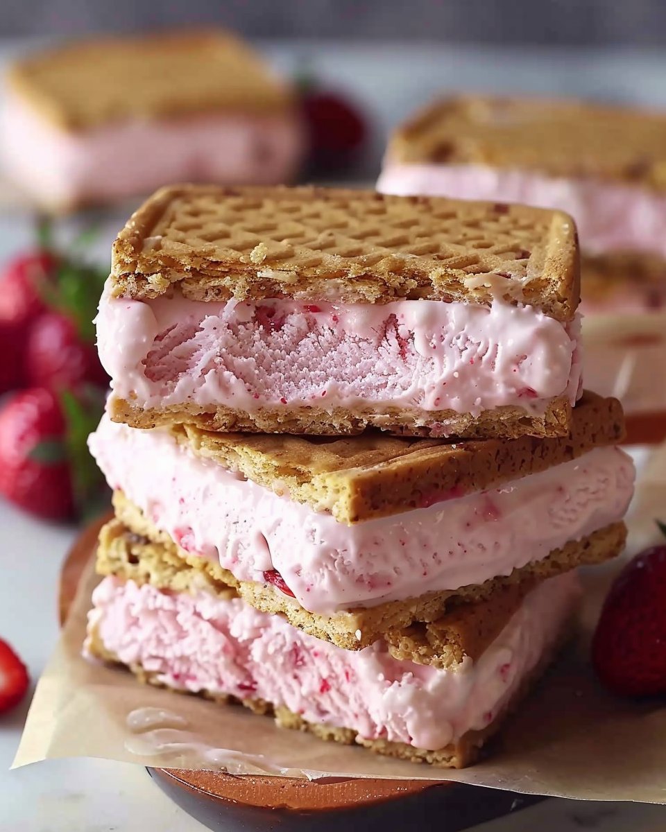 Strawberry Ice Cream Sandwiches