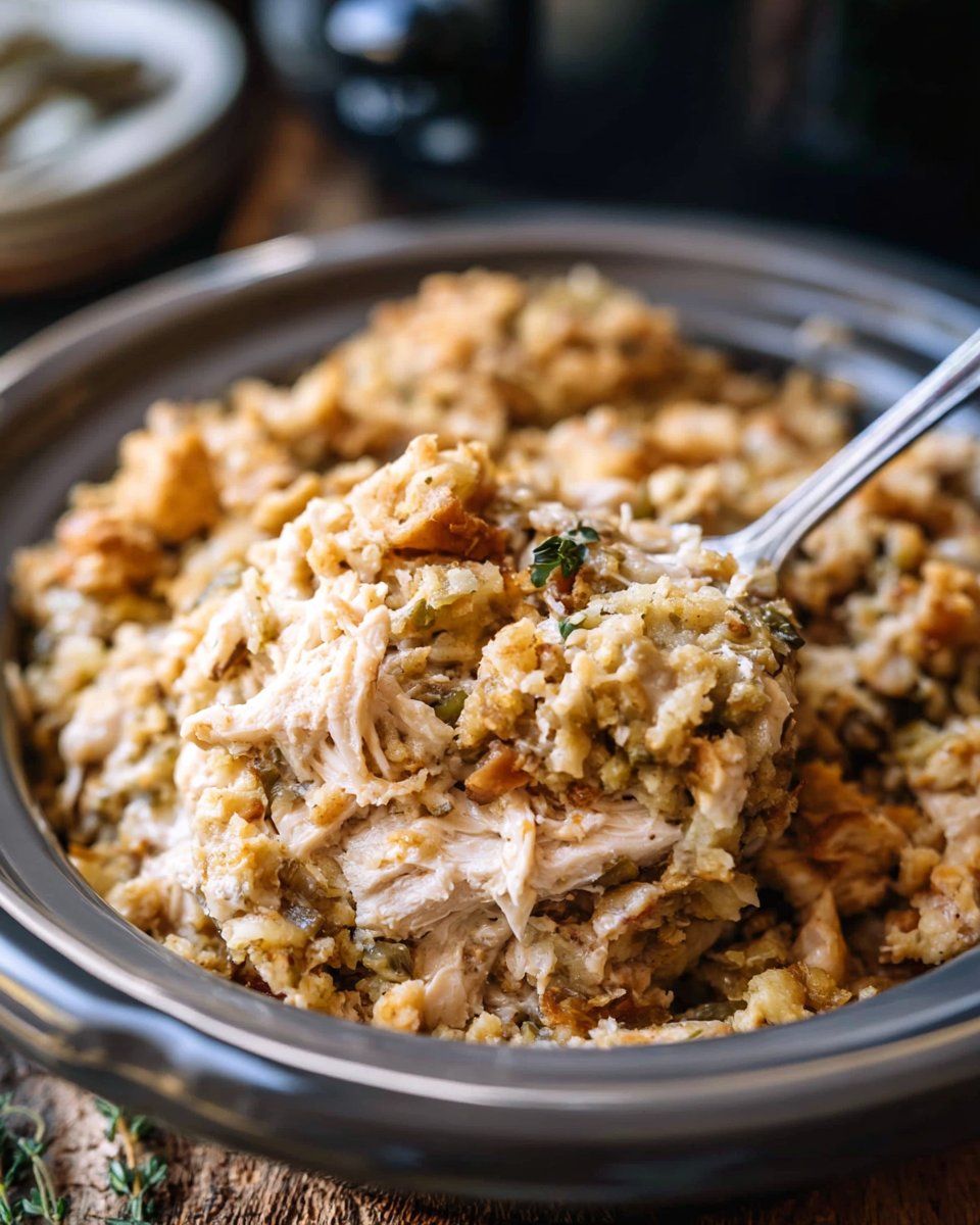 Slow Cooker Chicken and Stuffing