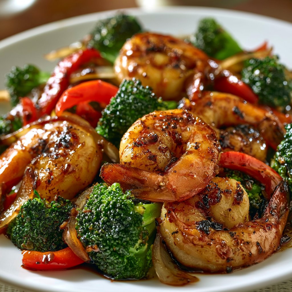 Garlic Honey Shrimp & Broccoli Stir-Fry