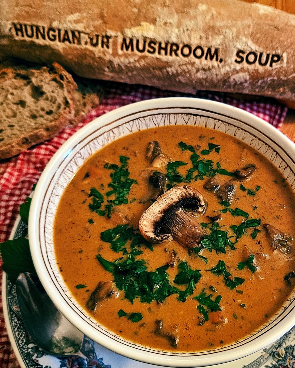 Rustic Hungarian Mushroom Soup Recipe