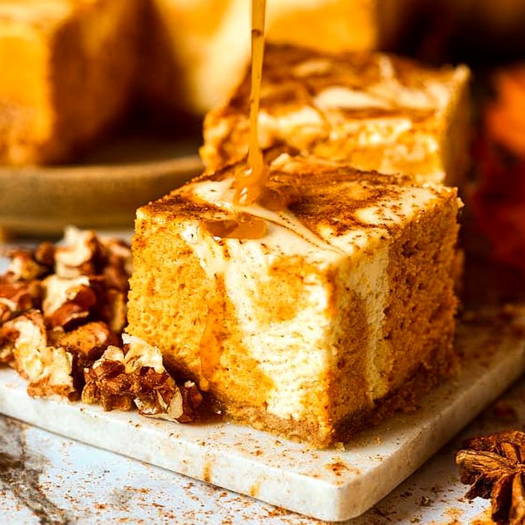 Pumpkin Swirl Cheesecake Bars