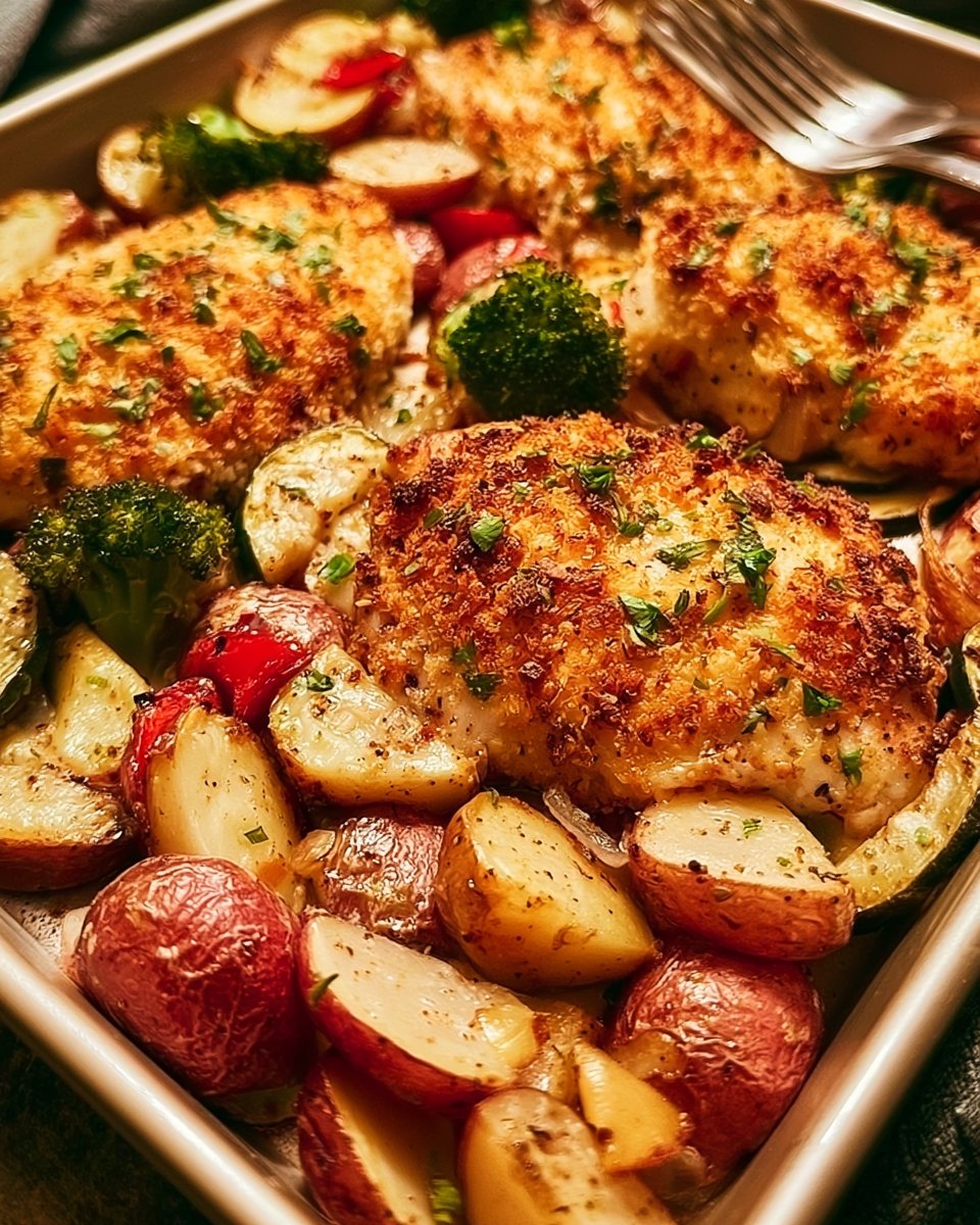Sheet Pan Parmesan Chicken Dinner