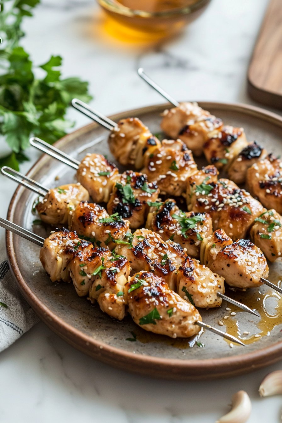 Honey Garlic Chicken Skewers