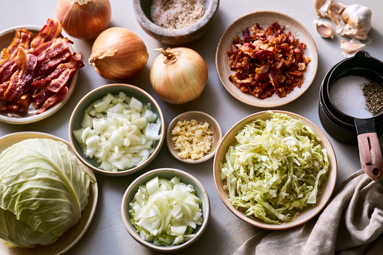 Fried Cabbage with Onions and Bacon