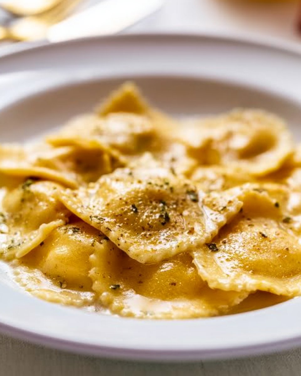 Creamy 20-Minute Copycat Garlic Brown Butter Pumpkin Ravioli Pasta