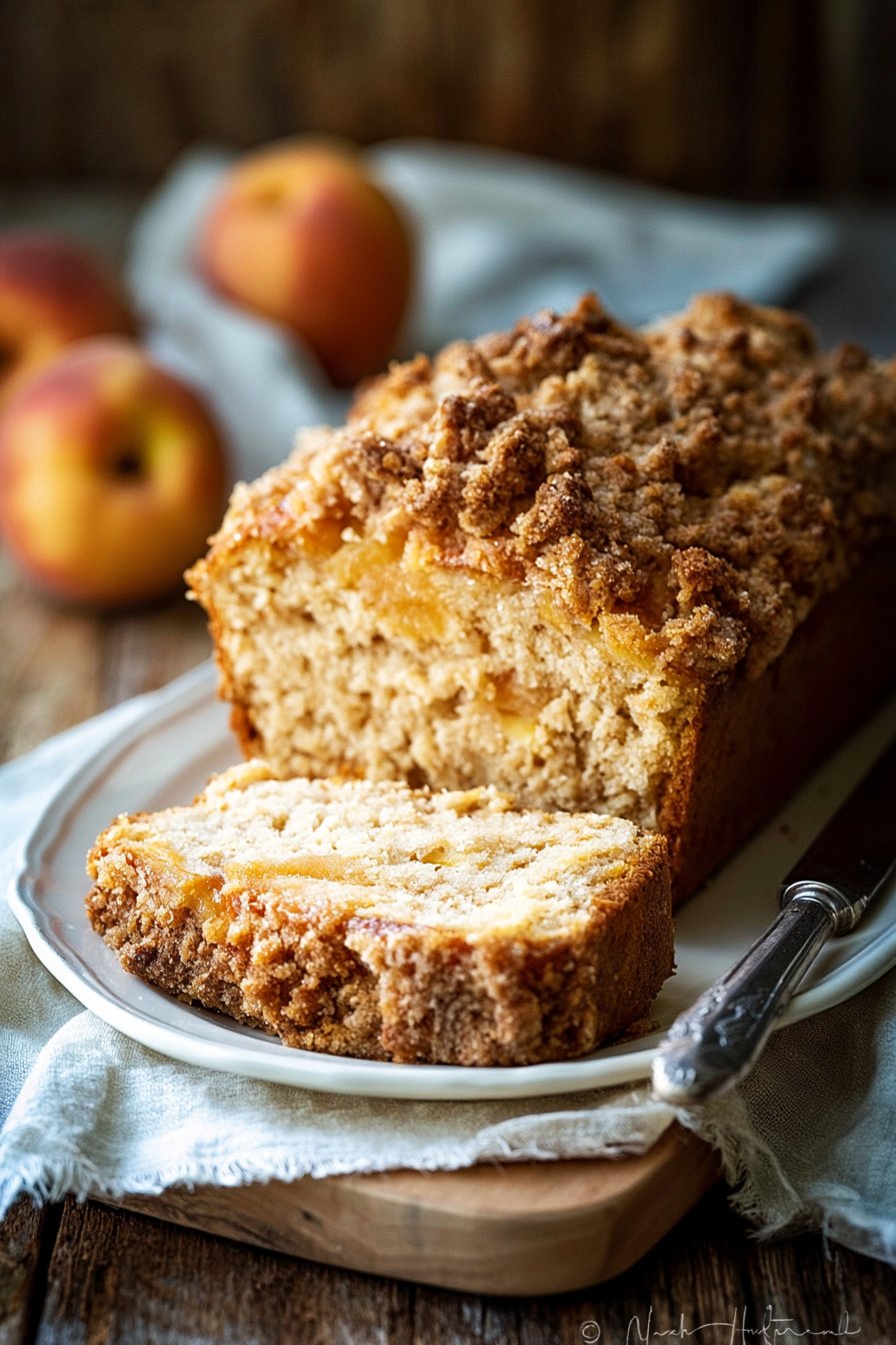 Quick Streusel Peach Bread