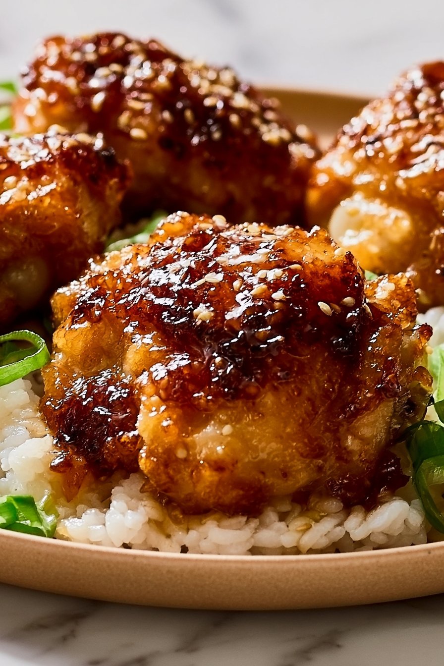 Crispy Honey Garlic Chicken Thighs