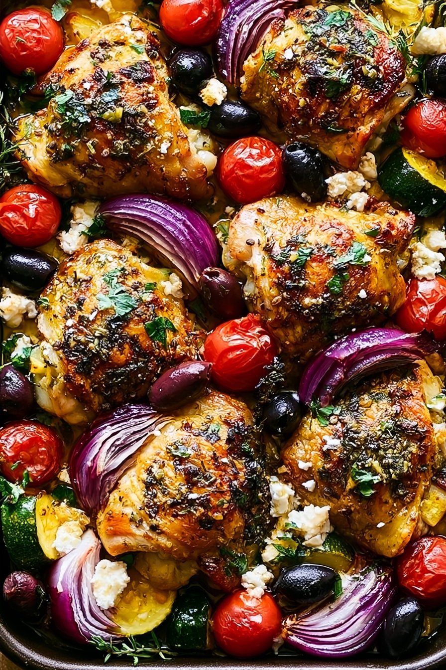 Easy Greek Chicken Sheet Pan Dinner 1 Greek Sheet Pan Chicken