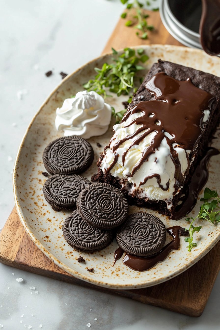 4-Zutaten Schokoladenkeks-Eis Kuchen