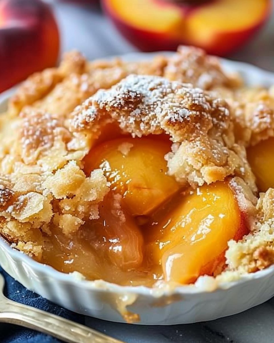 Easy Peach Cobbler with Canned Peaches