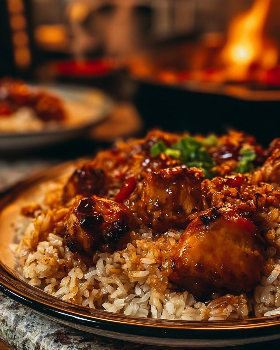One-Pan Honey BBQ Chicken and Rice Recipe