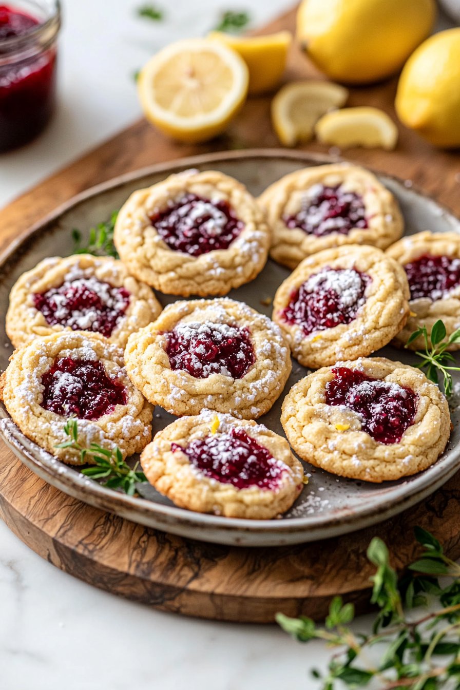 Lemon Cookies with Raspberry Filling