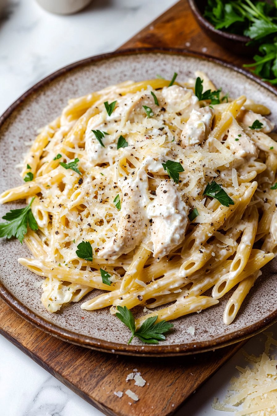 Cremige Ricotta-Hühnchen-Pasta