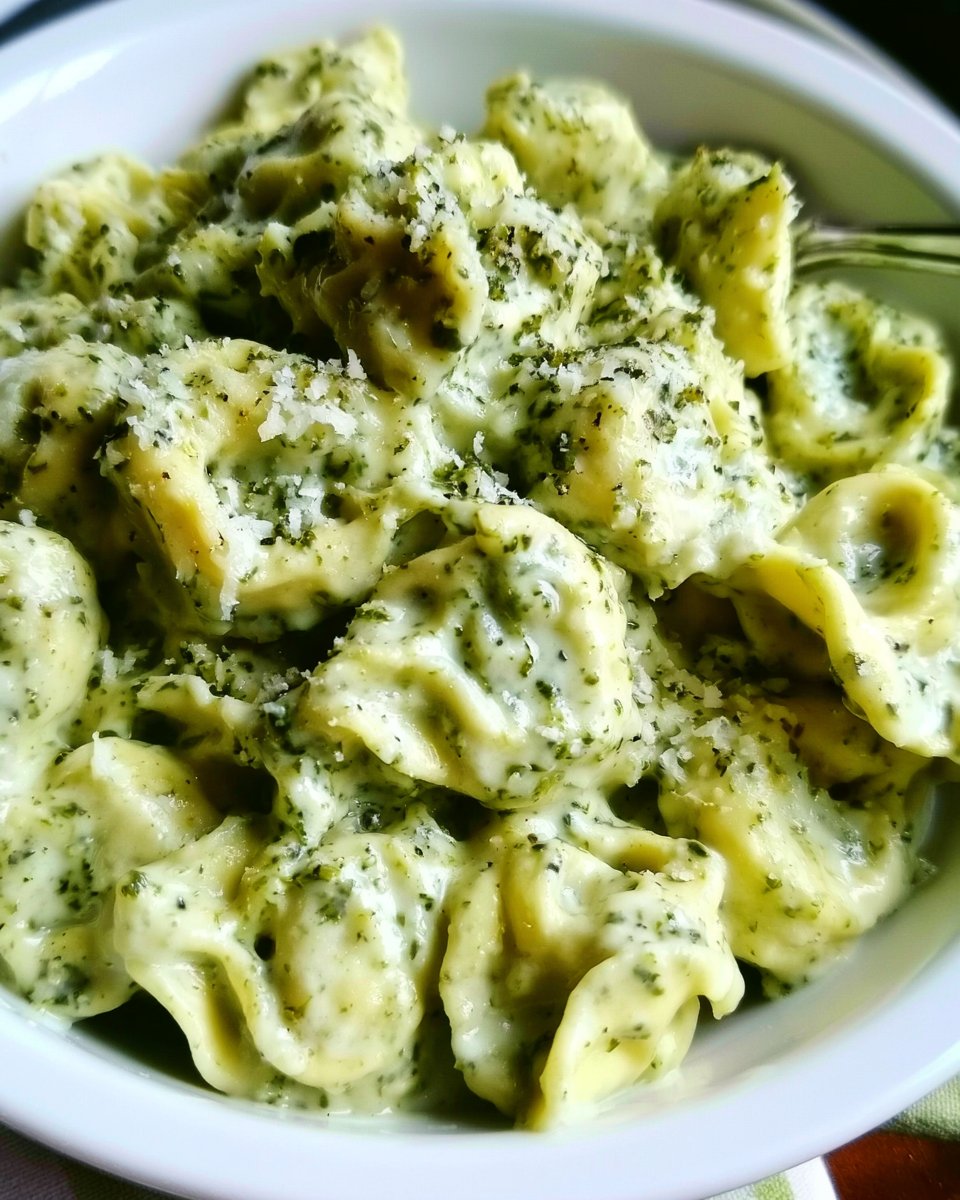 Tortellini with Pesto and Alfredo Sauce Recipe