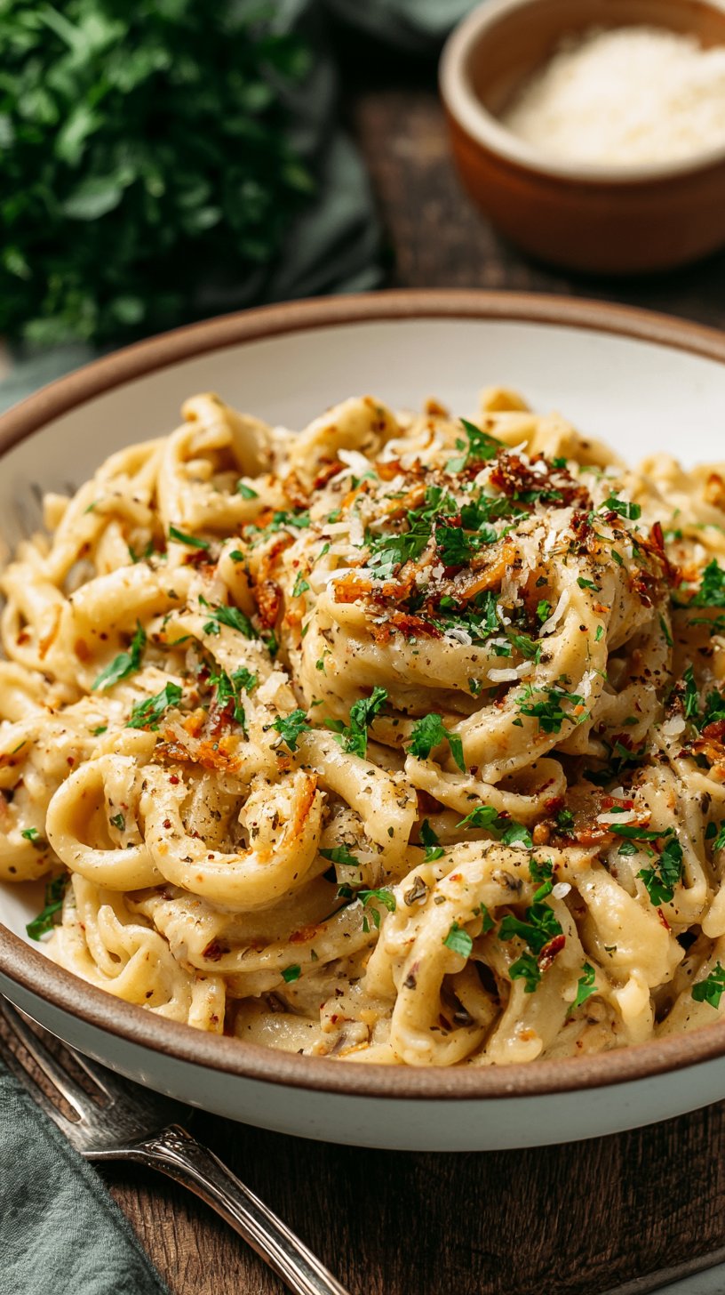Vegane cremige Pasta