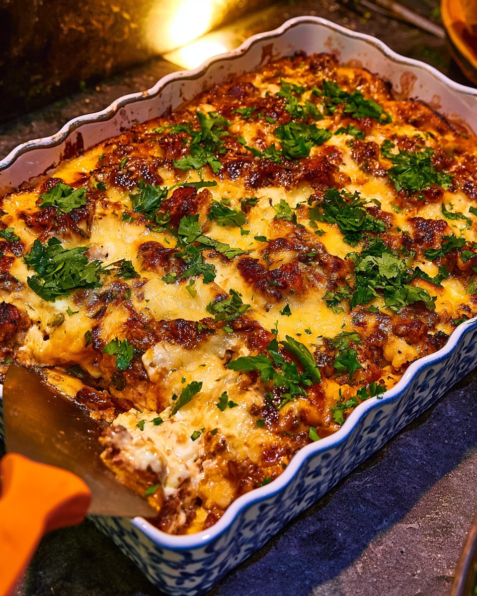 Sweet Potato Casserole with Ground Meat and Feta