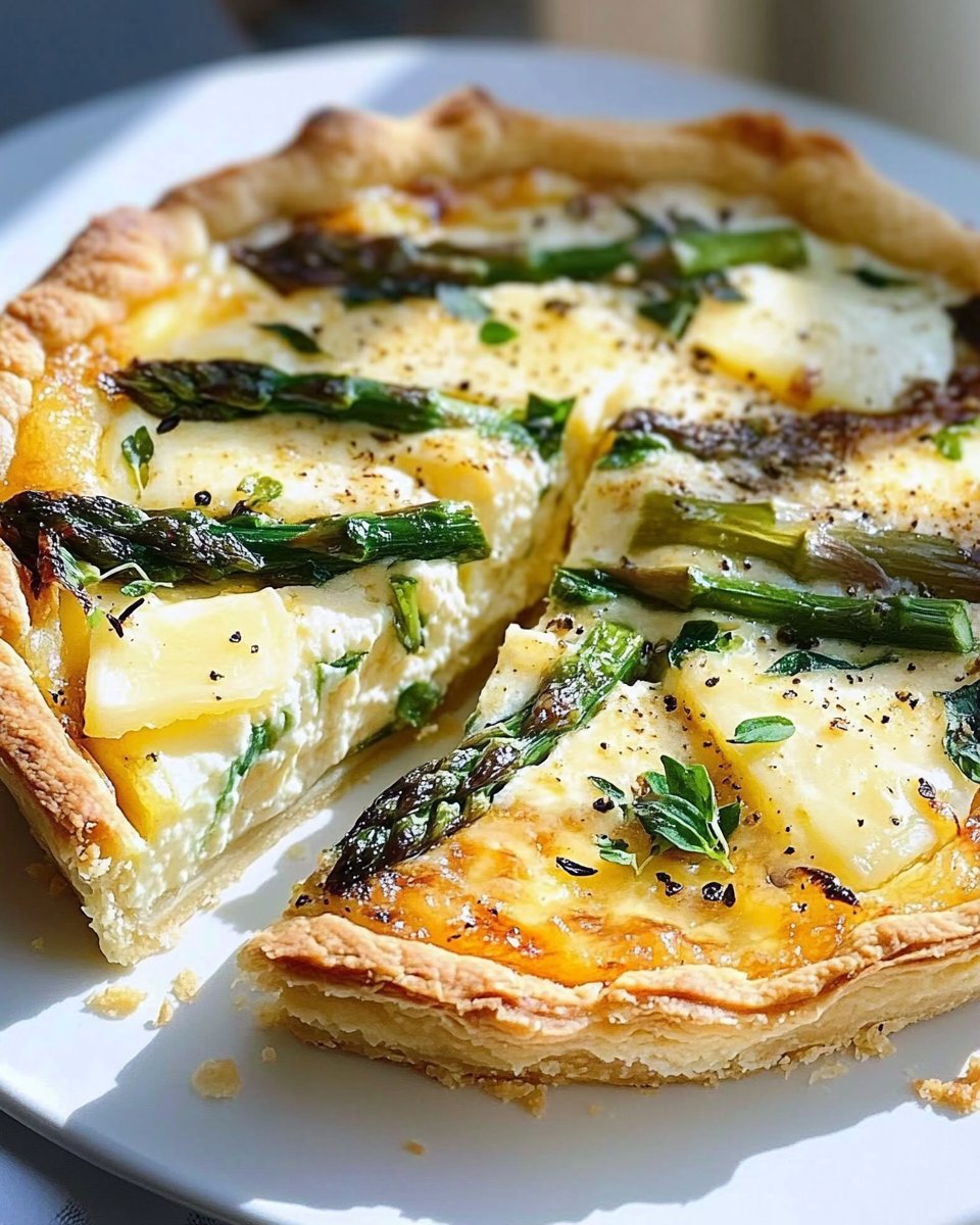 Spargel-Käse-Tarte mit Muskatnuss