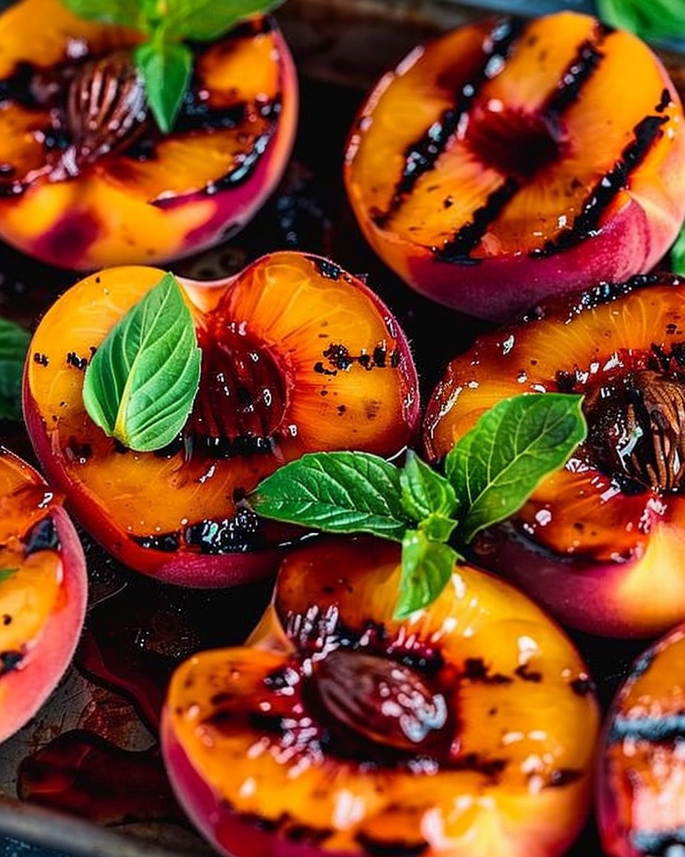 Grilled Peaches with Cinnamon Honey