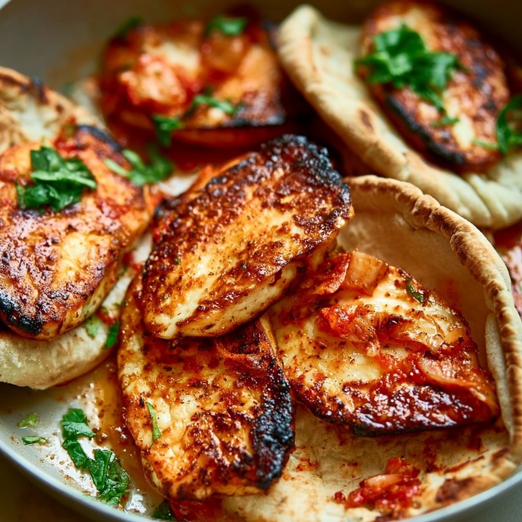 Mittelmeer-Halloumi-Pitas