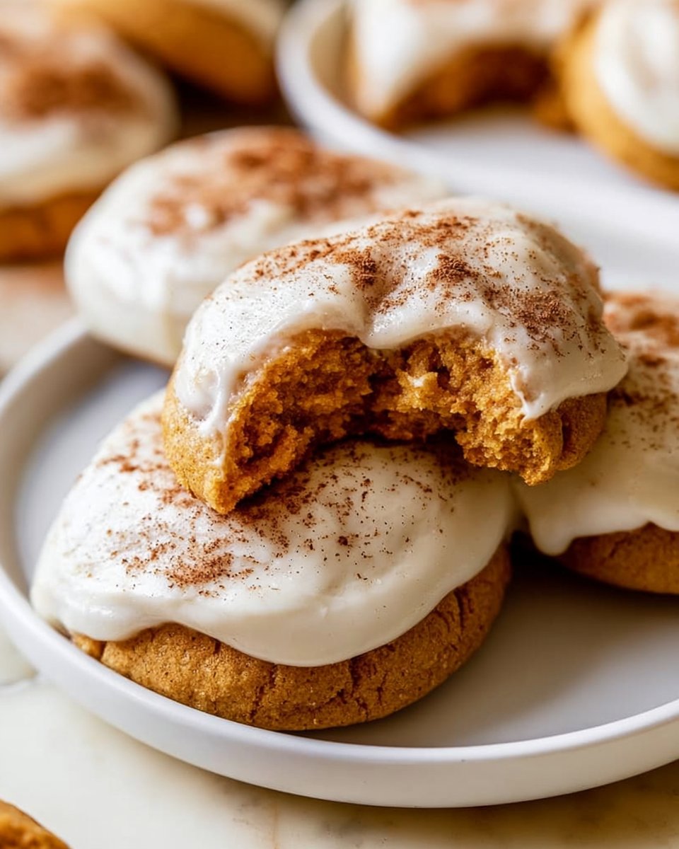 Pumpkin Cookies with Cream Cheese Frosting