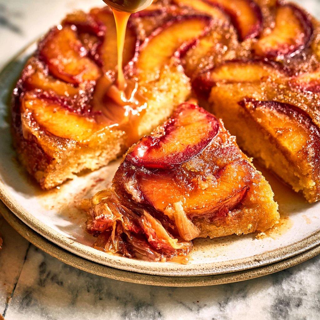 Bourbon Peach Upside Down Cake