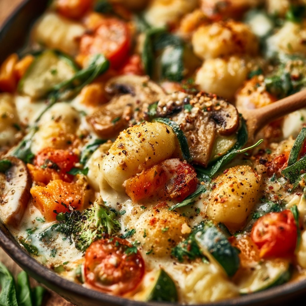 Gnocchi-Gemüse-Pfanne mit Frischkäse