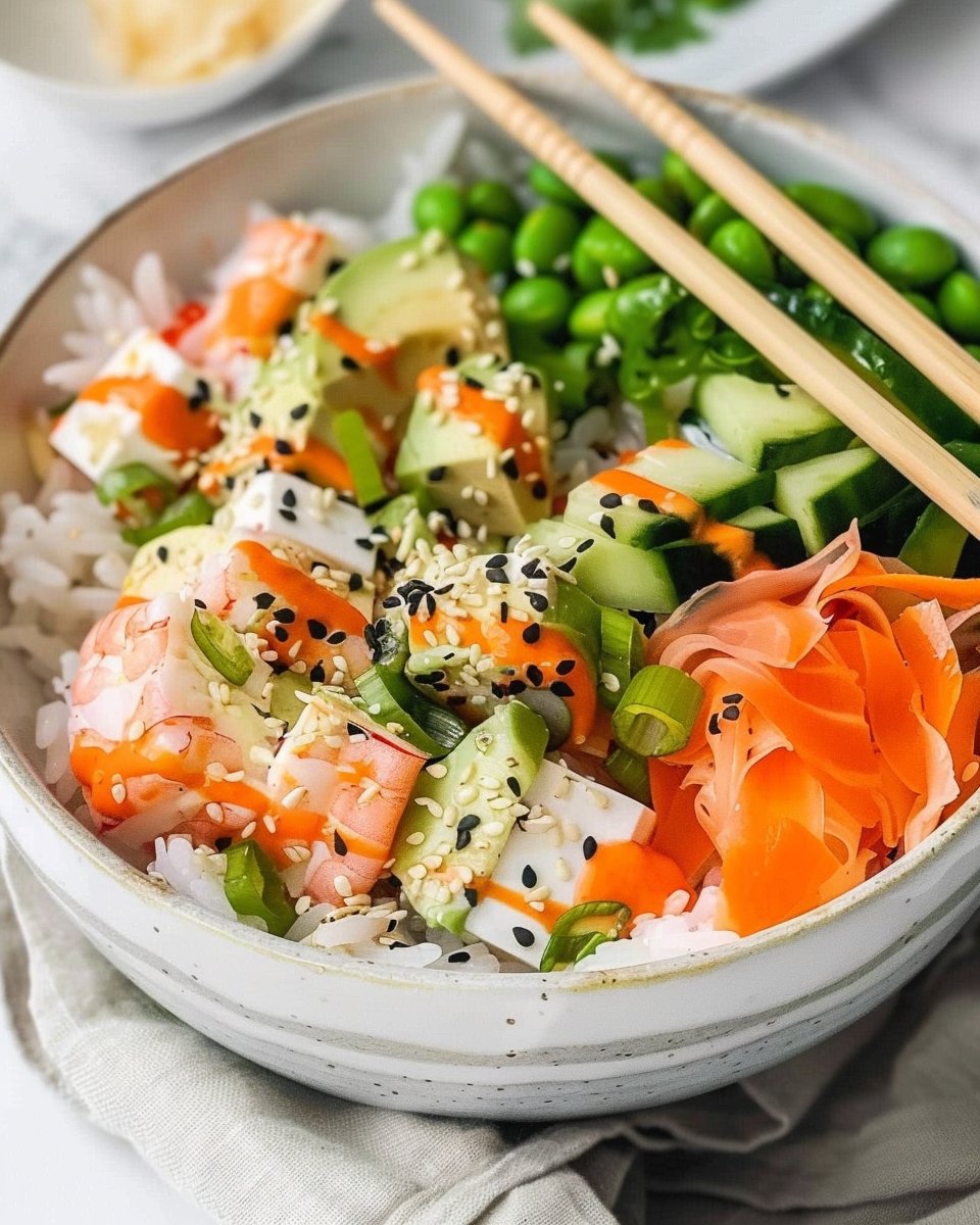 California roll in a bowl recipe | California roll in a bowl no rice, Sushi bowl recipe, Sushi roll