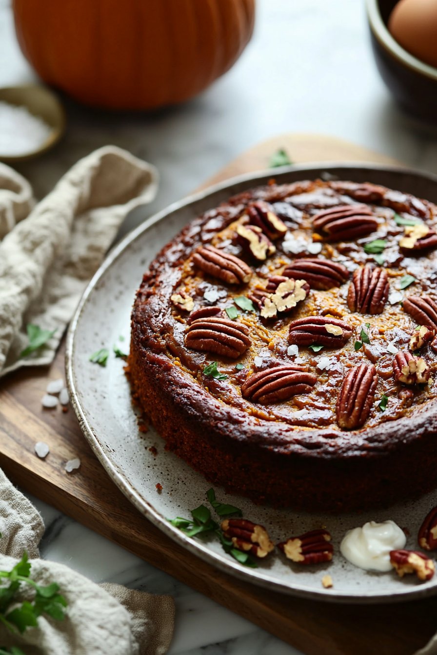 Ahorn-Pekan-Kürbis-Joghurt-Kuchen
