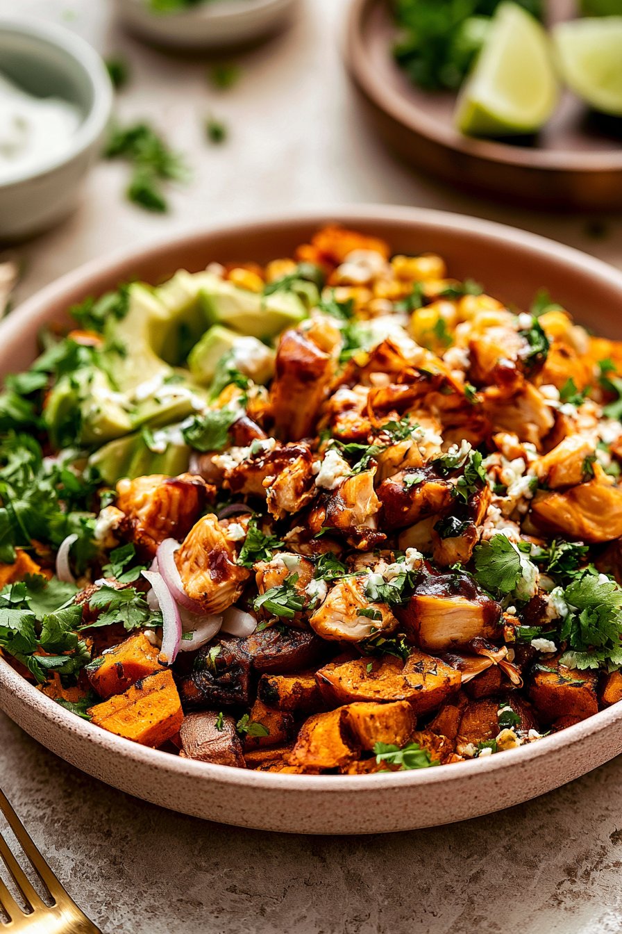 BBQ Chicken Sweet Potato Bowls